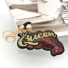 Load image into Gallery viewer, Keychain Glam Queen Fist Padded Charm Clip
