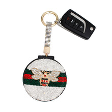 Load image into Gallery viewer, Keychain Italian Luxe Bling Bee Compact Mirror
