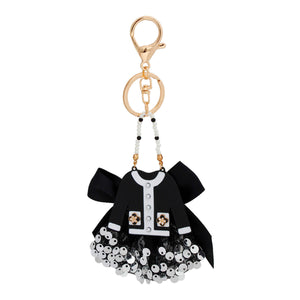 Keychain Luxe Camellia Couture Black Sweater Clip