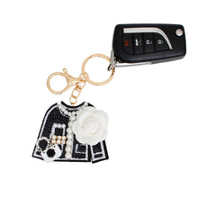 Load image into Gallery viewer, Keychain Black French Luxe Sweater Handbag Clip
