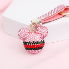 Load image into Gallery viewer, Bag Clip Luxe Pink Stone Crusted Mickey Mouse
