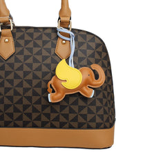 Load image into Gallery viewer, Bag Charm Brown Faux Leather Flying Elephant
