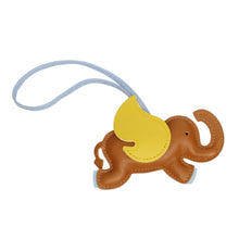 Load image into Gallery viewer, Bag Charm Brown Faux Leather Flying Elephant
