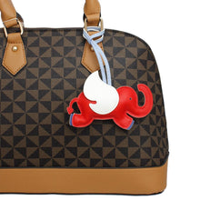 Load image into Gallery viewer, Bag Charm Red White Faux Leather Flying Elephant
