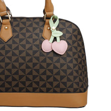 Load image into Gallery viewer, Snap Bag Charm Pink Faux Leather Cherry Heart

