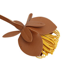 Load image into Gallery viewer, Bag Charm Brown Leather Flower Long Bag Accessory

