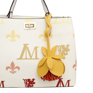 Bag Charm Yellow Leather Flower Long Bag Accessory