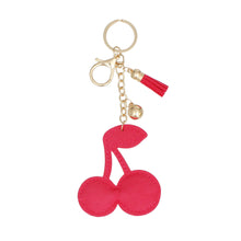 Load image into Gallery viewer, Keychain Cheeky Coquette Fuchsia Cherry Bag Charm
