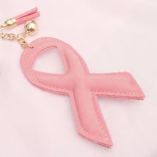 Load image into Gallery viewer, Keychain Pink Bling Breast Cancer Ribbon Bag Clip
