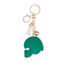 Load image into Gallery viewer, Keychain Green White Football Helmet Bag Charm
