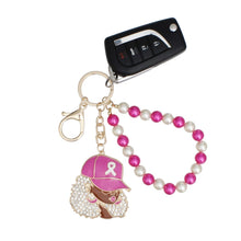 Load image into Gallery viewer, Breast Cancer Supportive Sister Gold Keychain Clip
