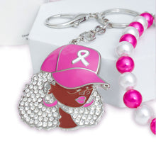 Load image into Gallery viewer, Breast Cancer Supportive Sister Silver Keychain
