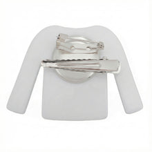 Load image into Gallery viewer, Brooch Hair Clip White Black Stripe COCO Shirt Pin
