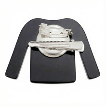 Load image into Gallery viewer, Keychain Black White Stripe COCO Shirt Pearl Clip
