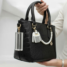 Load image into Gallery viewer, Keychain White Black Stripe COCO Shirt Pearl Clip
