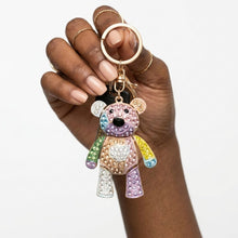 Load image into Gallery viewer, Keychain Colorful Rhinestone Teddy Bear Bag Clip
