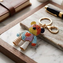 Load image into Gallery viewer, Keychain Rainbow Rhinestone Teddy Bear Bag Clip
