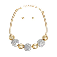 Load image into Gallery viewer, Necklace Gold Mesh Disco Ball Set for Women
