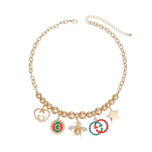 Load image into Gallery viewer, Charm Necklace Gold Red Green Luxe G for Women
