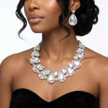 Load image into Gallery viewer, Silver Aurbo Glass Teardrop Crystal Collar Necklace
