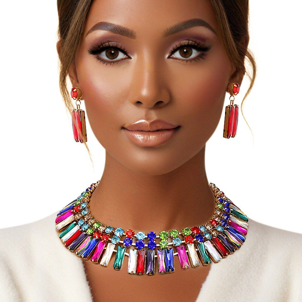 Collar Multicolor Hollywood Glamor Crystal Set