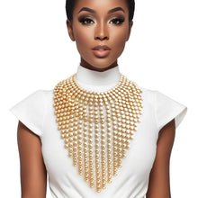 Load image into Gallery viewer, Chainmail Choker Gold Fringe Set for Women
