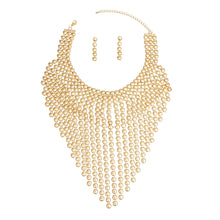 Load image into Gallery viewer, Chainmail Choker Gold Fringe Set for Women
