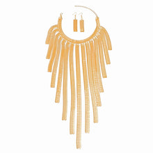 Load image into Gallery viewer, Necklace Gold Chain Long Drop Fringe Bib Set Women
