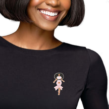 Load image into Gallery viewer, Brooch Silver Light Pink Black Woman Cancer Pin
