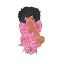 Load image into Gallery viewer, Brooch Pink Diva Afro Woman Pin for Women
