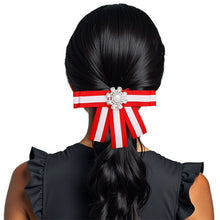 Load image into Gallery viewer, Red White Bow Tie Style Brooch
