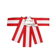 Load image into Gallery viewer, Red White Bow Tie Style Brooch
