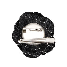 Load image into Gallery viewer, Brooch Couture Black Tweed Camellia Bloom Pin
