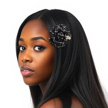 Load image into Gallery viewer, Brooch Couture Black Tweed Camellia Bloom Pin
