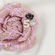 Load image into Gallery viewer, Brooch Couture Pink Tweed Camellia Bloom Pin
