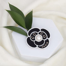 Load image into Gallery viewer, Brooch Black Paris Coco Flower Pearl Couture Pin
