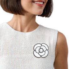Load image into Gallery viewer, Brooch White Paris Coco Flower Pearl Couture Pin

