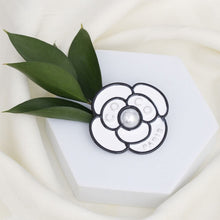 Load image into Gallery viewer, Brooch White Paris Coco Flower Pearl Couture Pin
