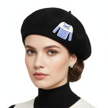 Load image into Gallery viewer, Brooch Hair Clip White Blue Stripe COCO Shirt Pin
