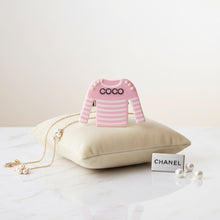 Load image into Gallery viewer, Brooch Hair Clip Pink White Stripe COCO Shirt Pin
