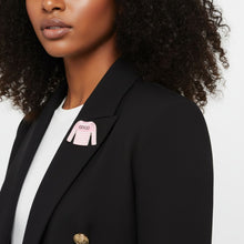 Load image into Gallery viewer, Brooch Hair Clip Pink White Stripe COCO Shirt Pin
