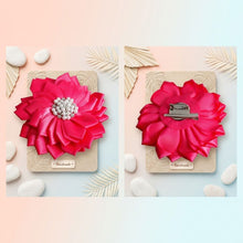 Load image into Gallery viewer, Brooch Fuchsia Flower Pearl Clip and Pin for Women
