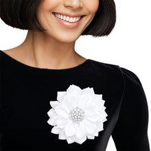 Load image into Gallery viewer, Brooch White Flower Pearl Clip and Pin for Women
