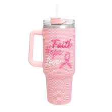 Load image into Gallery viewer, Breast Cancer Pink Bling 40.5 oz Tumbler Cup

