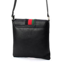 Load image into Gallery viewer, Crossbody Black Striped Bee Flap Bag
