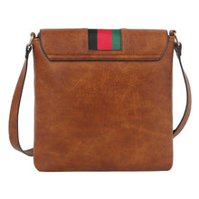 Load image into Gallery viewer, Crossbody Brown Striped Bee Flap Bag
