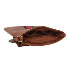 Load image into Gallery viewer, Crossbody Brown Striped Bee Flap Bag
