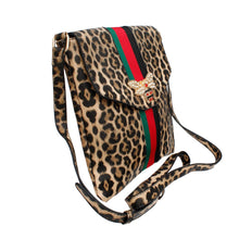 Load image into Gallery viewer, Crossbody Leopard Striped Bee Flap Bag
