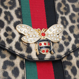 Crossbody Leopard Striped Bee Flap Bag