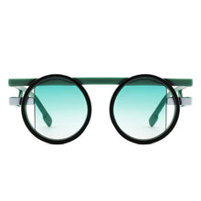 Load image into Gallery viewer, Sunglasses Green Round Futuristic Double Frame
